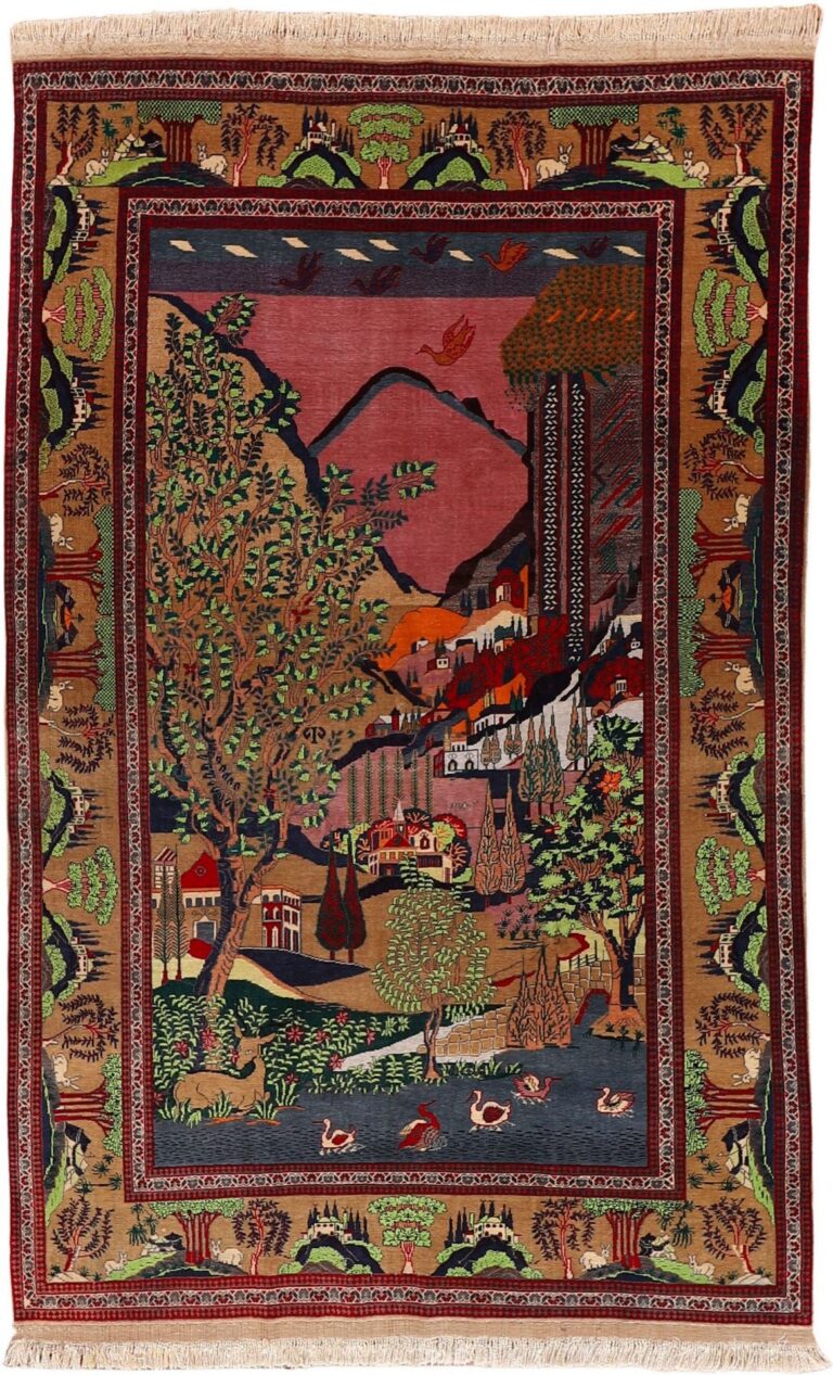 Kashan Persian Rug 130 × 202 cm, Wool, hand-knotted, antique