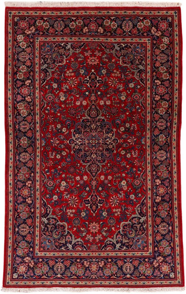 Kashan Persian Rug 131 × 210 cm, Wool, hand-knotted, vintage