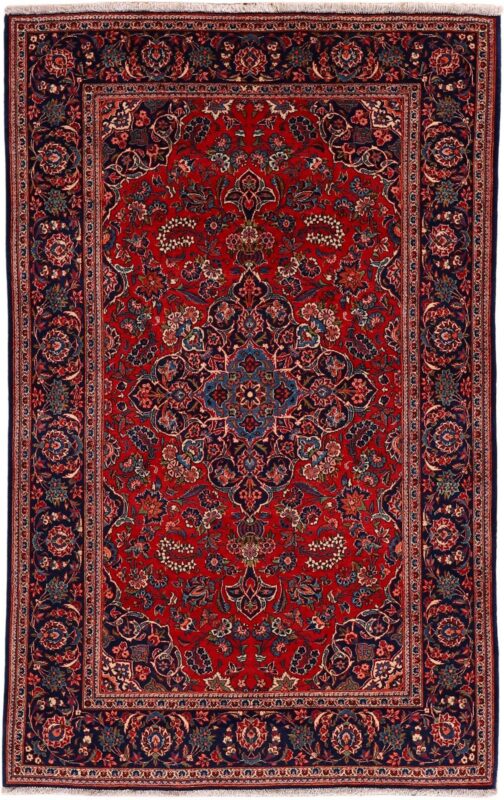 Kashan Persian Rug 140 × 202 cm, Wool, hand-knotted