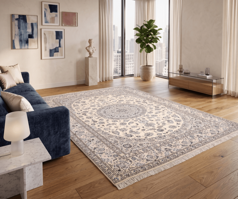 Nain Persian Rug 353 × 249 cm, wool & silk, hand-knotted — view 2