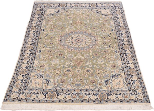 Nain Persian Rug 117 × 210 cm, Wool and Silk, hand-knotted — view 2 Nain Persian Rug 117 × 210 cm, Wool and Silk, hand-knotted — view 2