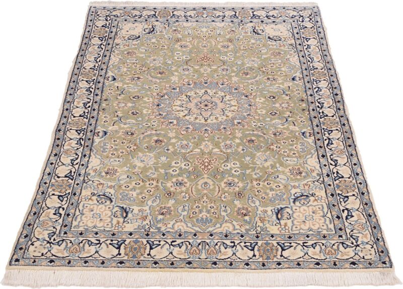 Nain Persian Rug 117 × 210 cm, Wool and Silk, hand-knotted — view 2 Nain Persian Rug 117 × 210 cm, Wool and Silk, hand-knotted — view 2