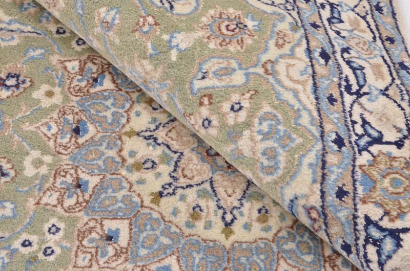 Nain Persian Rug 117 × 210 cm, Wool and Silk, hand-knotted — view 4 Nain Persian Rug 117 × 210 cm, Wool and Silk, hand-knotted — view 4