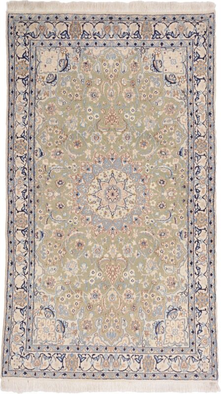 Nain Persian Rug 117 × 210 cm, Wool and Silk, hand-knotted Nain Persian Rug 117 × 210 cm, Wool and Silk, hand-knotted