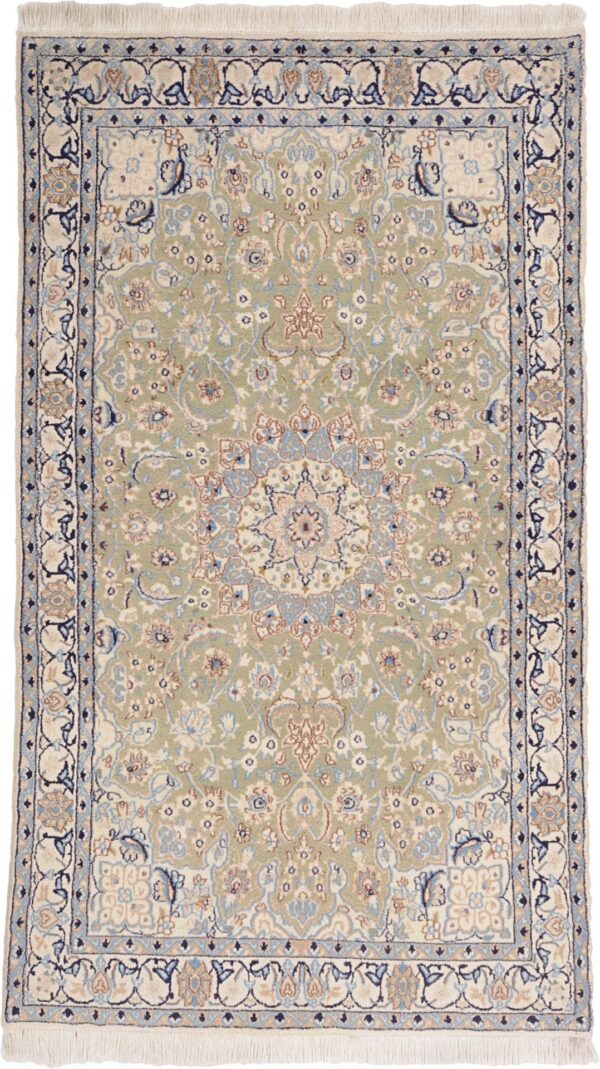 Nain Persian Rug 117 × 210 cm, Wool and Silk, hand-knotted Nain Persian Rug 117 × 210 cm, Wool and Silk, hand-knotted