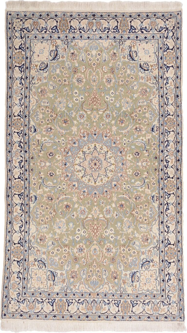 Nain Persian Rug 117 × 210 cm, Wool and Silk, hand-knotted