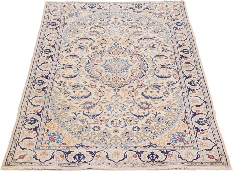 Nain Persian Rug 121 × 214 cm, Wool and Silk, hand-knotted — view 3 Nain Persian Rug 121 × 214 cm, Wool and Silk, hand-knotted — view 3