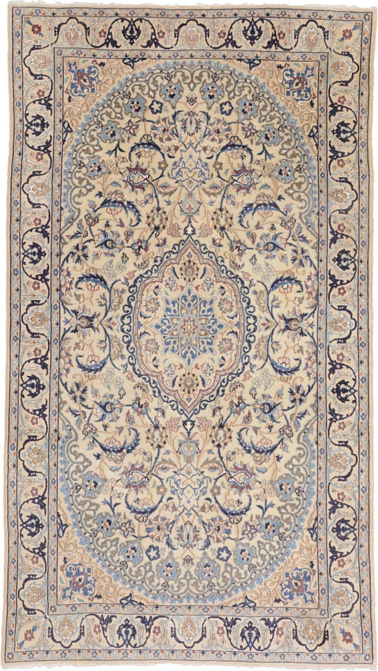 Nain Persian Rug 121 × 214 cm, Wool and Silk, hand-knotted