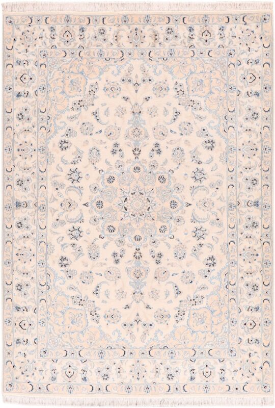 Nain Persian Rug 146 × 209 cm, Wool and Silk, hand-knotted Nain Persian Rug 146 × 209 cm, Wool and Silk, hand-knotted