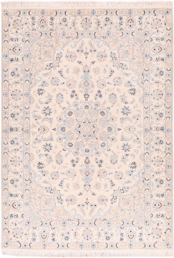Nain Persian Rug 146 × 209 cm, Wool and Silk, hand-knotted Nain Persian Rug 146 × 209 cm, Wool and Silk, hand-knotted