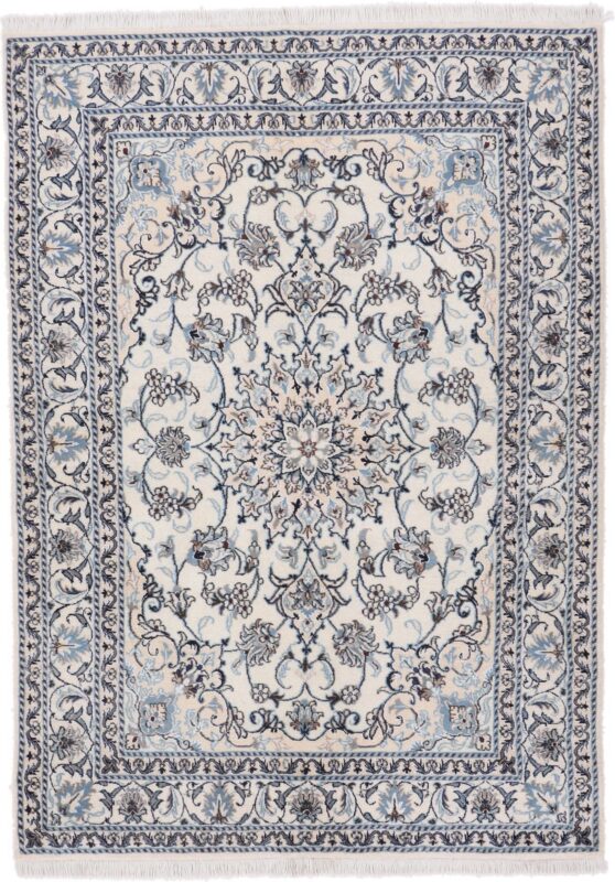 Nain Persian Rug 148 × 205 cm, Wool and Silk, hand-knotted