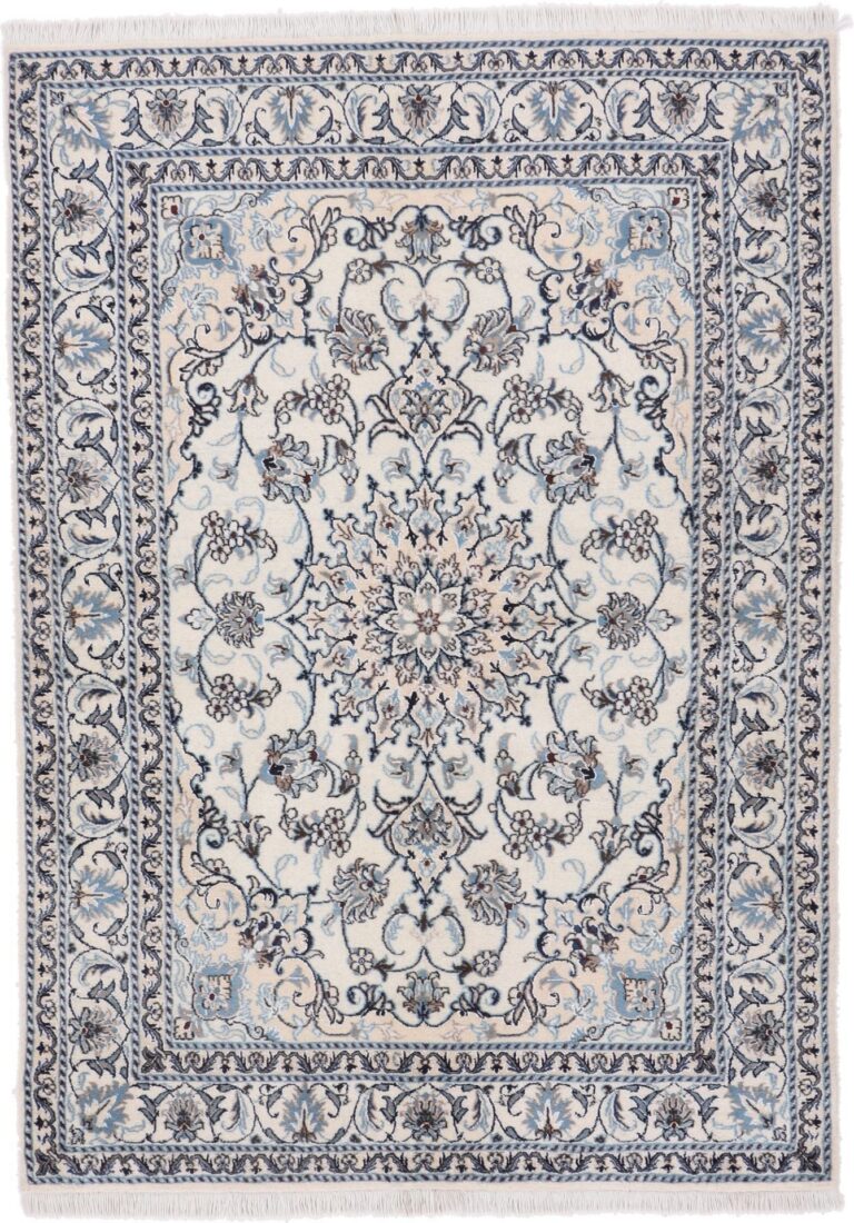 Nain Persian Rug 148 × 205 cm, Wool and Silk, hand-knotted