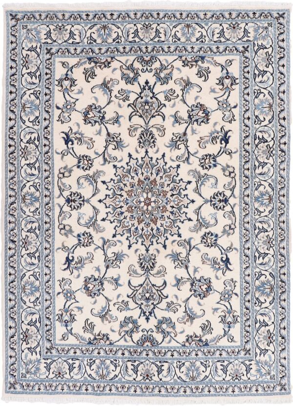 Nain Persian Rug 149 × 202 cm, Wool and Silk, hand-knotted Nain Persian Rug 149 × 202 cm, Wool and Silk, hand-knotted