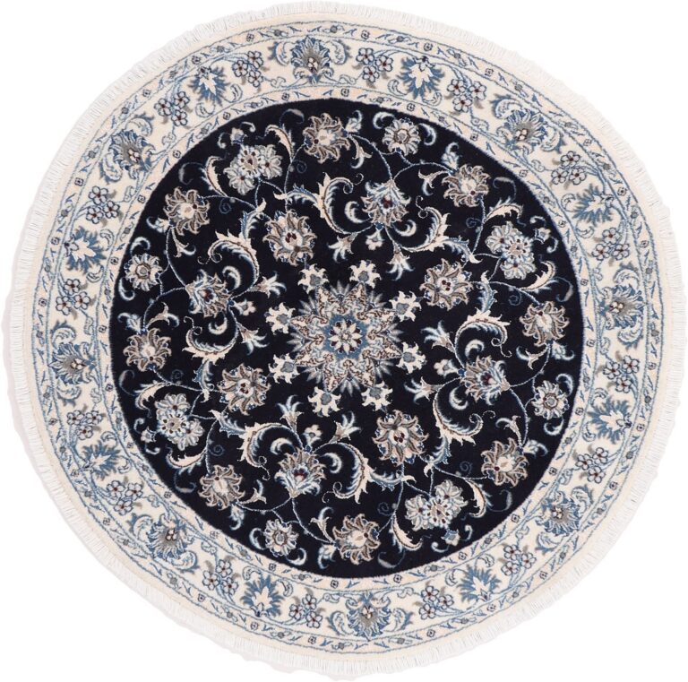 Nain Persian Rug 150 × 150 cm, Wool and Silk, hand-knotted
