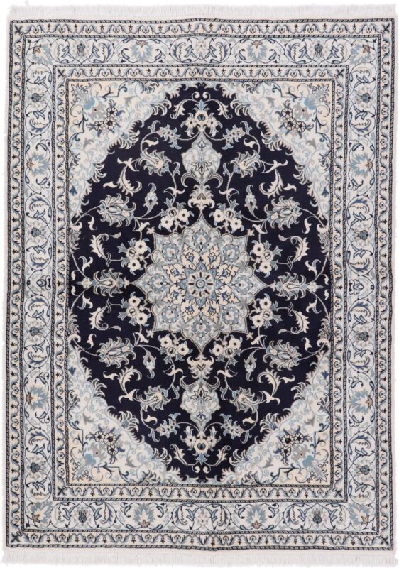 Nain Persian Rug 168 × 238 cm, Wool and Silk, hand-knotted