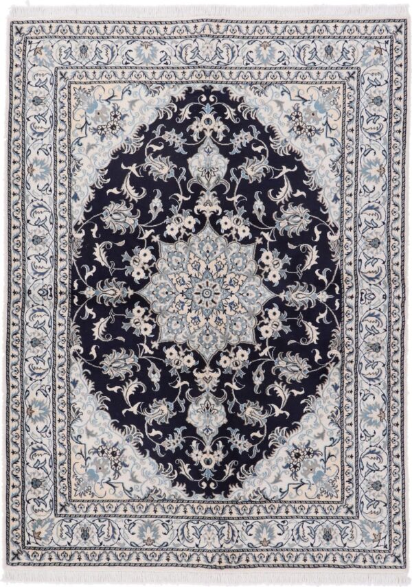 Nain Persian Rug 168 × 238 cm, Wool and Silk, hand-knotted