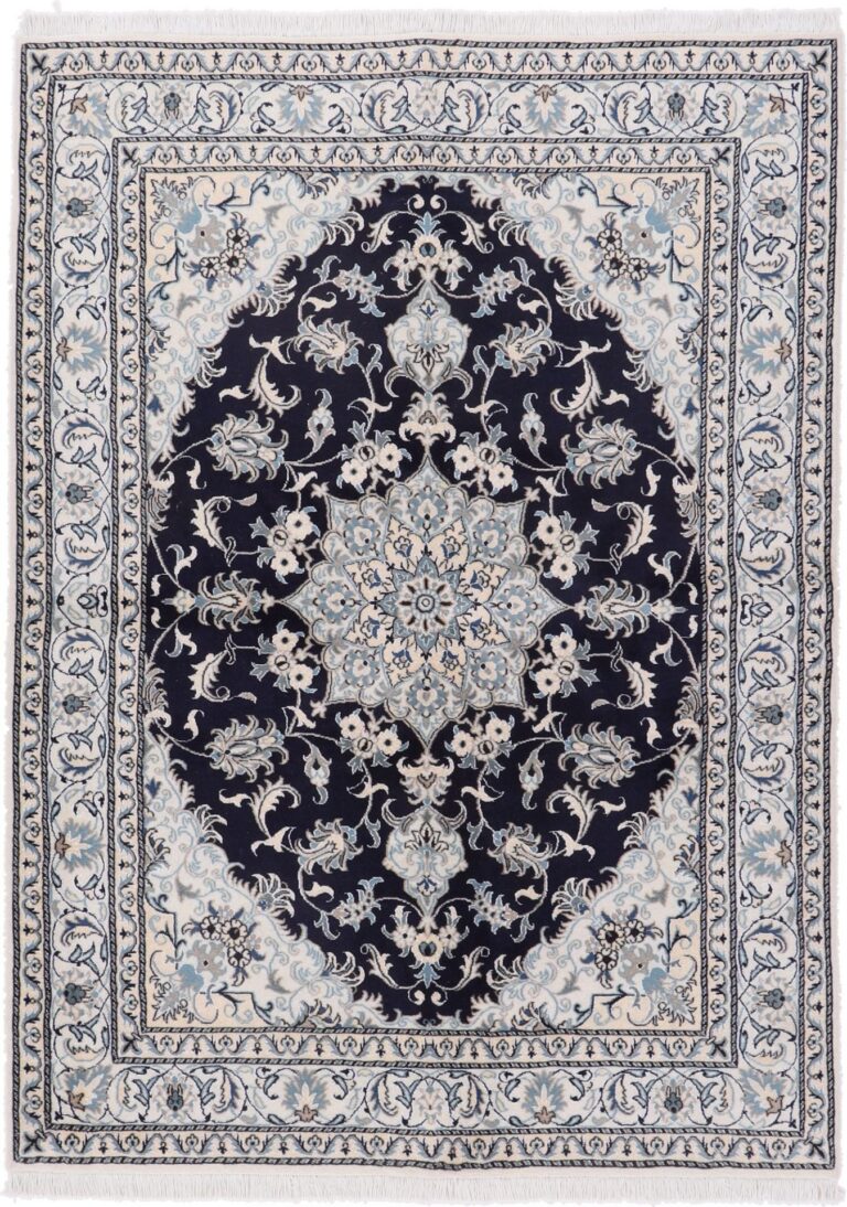 Nain Persian Rug 168 × 238 cm, Wool and Silk, hand-knotted