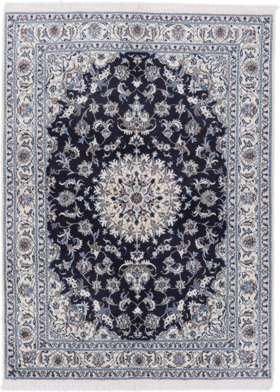 Nain Persian Rug 170 × 235 cm, Wool and Silk, hand-knotted