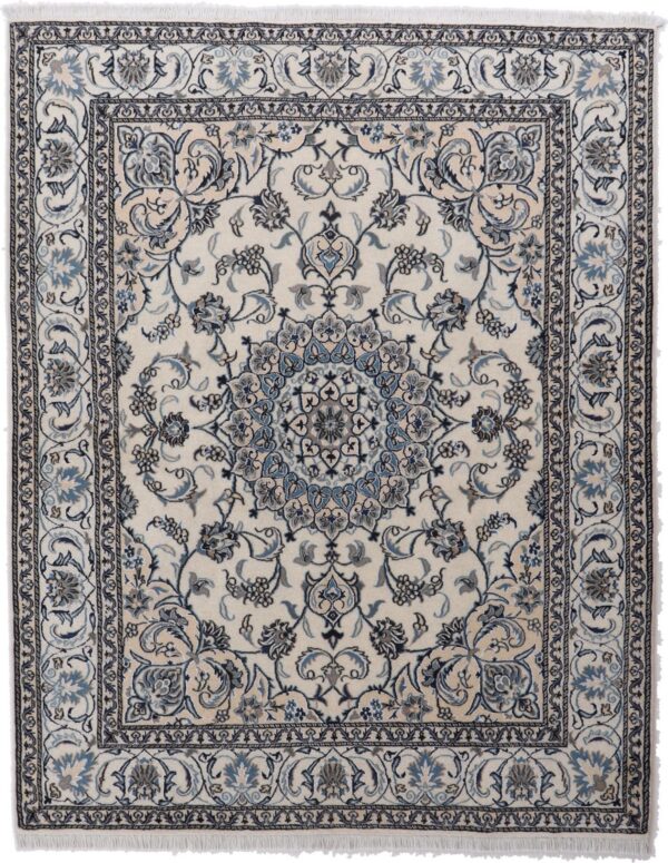 Nain Persian Rug 190 × 242 cm, Wool and Silk, hand-knotted