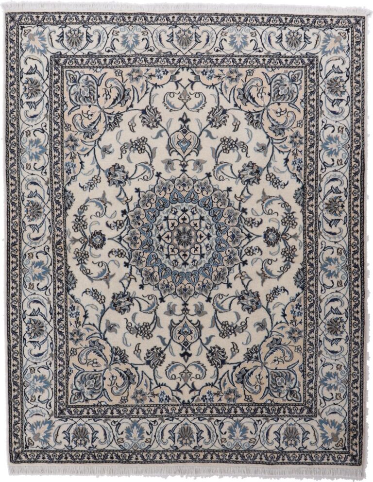 Nain Persian Rug 190 × 242 cm, Wool and Silk, hand-knotted