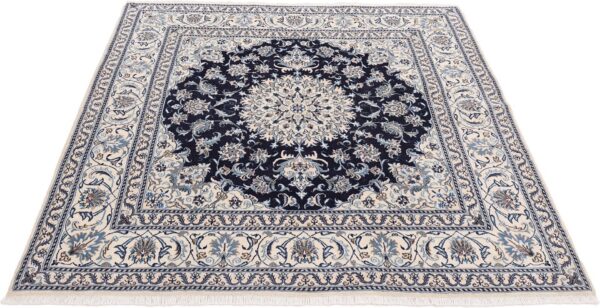 Nain Persian Rug 196 × 200 cm, Wool and Silk, hand-knotted — view 2 Nain Persian Rug 196 × 200 cm, Wool and Silk, hand-knotted — view 2