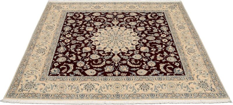 Nain Persian Rug 200 × 201 cm, Wool and Silk, hand-knotted — view 2