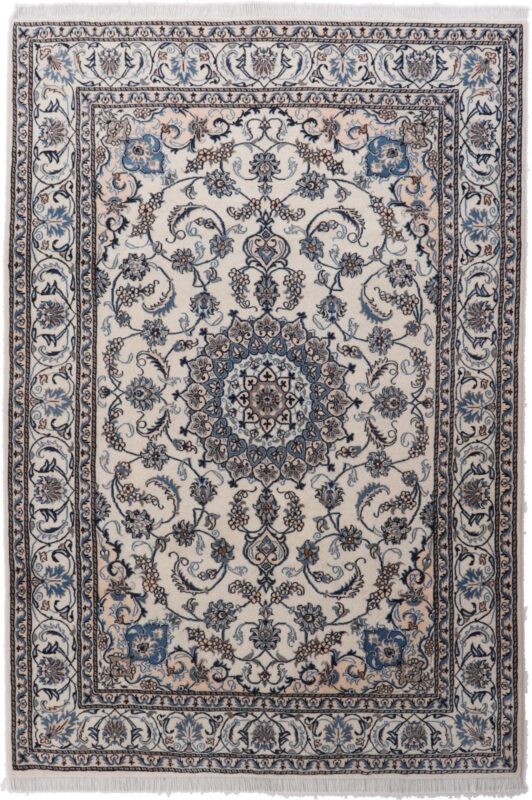 Nain Persian Rug 200 × 293 cm, Wool and Silk, hand-knotted Nain Persian Rug 200 × 293 cm, Wool and Silk, hand-knotted