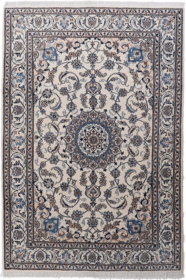 Nain Persian Rug 200 × 293 cm, Wool and Silk, hand-knotted Nain Persian Rug 200 × 293 cm, Wool and Silk, hand-knotted