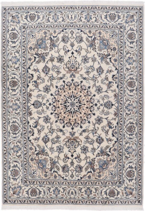 Nain Persian Rug 200 × 294 cm, Wool and Silk, hand-knotted