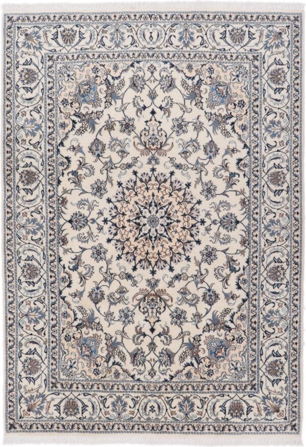 Nain Persian Rug 200 × 294 cm, Wool and Silk, hand-knotted