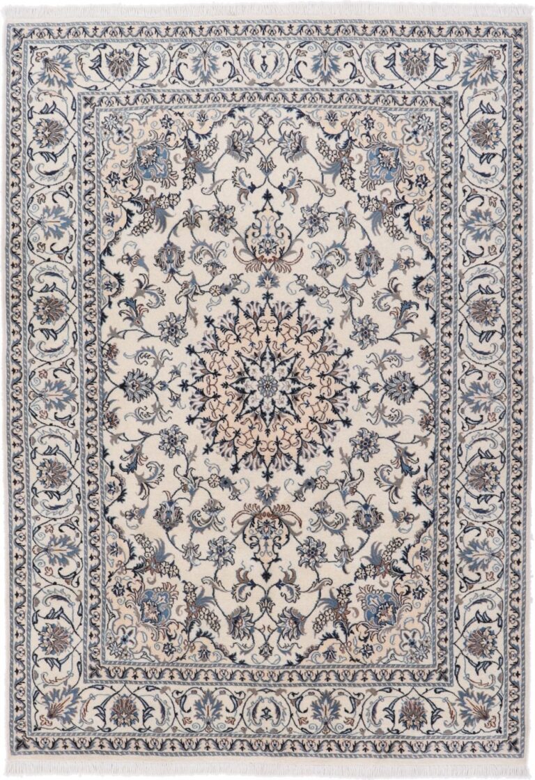Nain Persian Rug 200 × 294 cm, Wool and Silk, hand-knotted