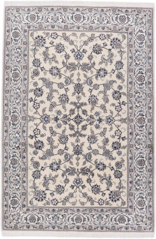 Nain Persian Rug 200 × 298 cm, Wool and Silk, hand-knotted Nain Persian Rug 200 × 298 cm, Wool and Silk, hand-knotted