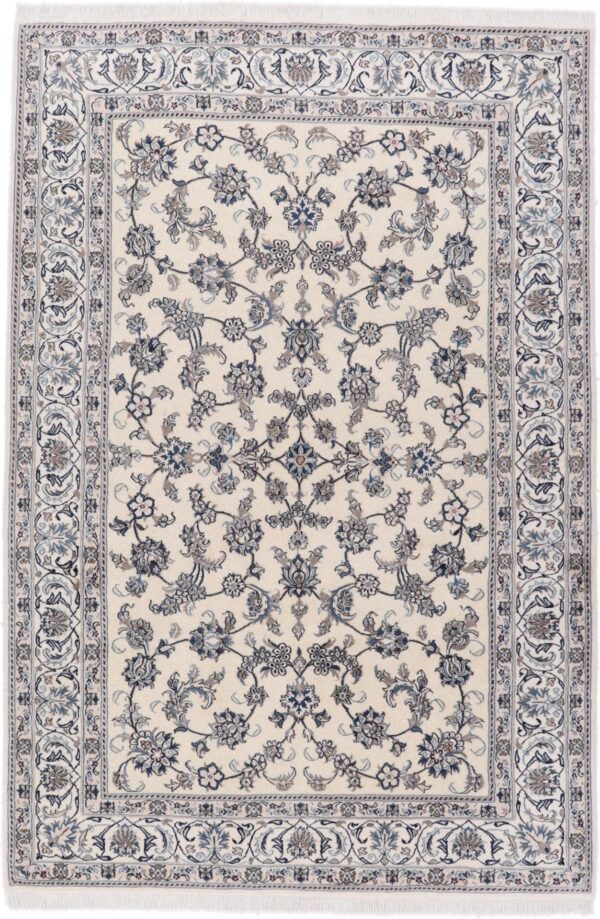 Nain Persian Rug 200 × 298 cm, Wool and Silk, hand-knotted Nain Persian Rug 200 × 298 cm, Wool and Silk, hand-knotted