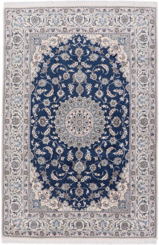 Nain Persian Rug 202 × 304 cm, Wool and Silk, hand-knotted