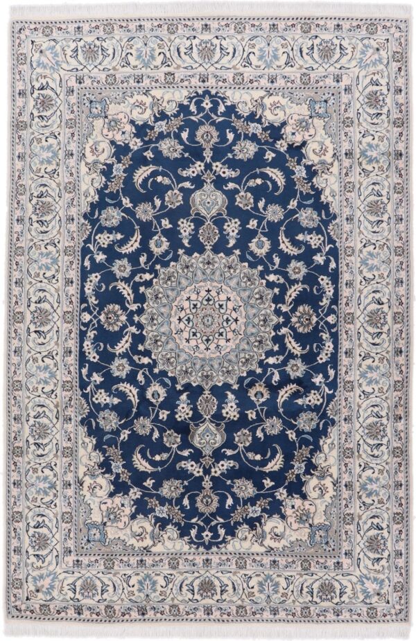 Nain Persian Rug 202 × 304 cm, Wool and Silk, hand-knotted