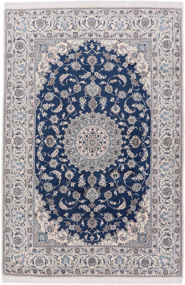 Nain Persian Rug 202 × 304 cm, Wool and Silk, hand-knotted