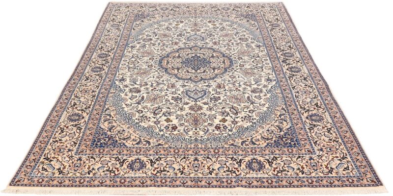 Nain Persian Rug 204 × 321 cm, Wool and Silk, hand-knotted — view 2 Nain Persian Rug 204 × 321 cm, Wool and Silk, hand-knotted — view 2