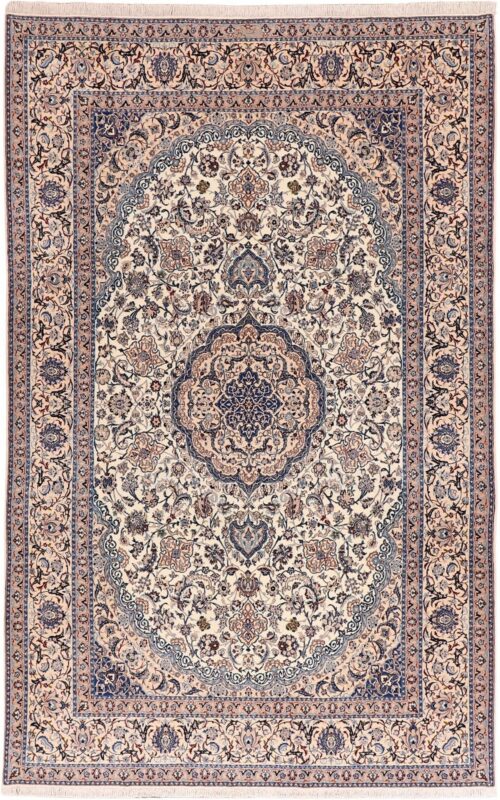 Nain Persian Rug 204 × 321 cm, Wool and Silk, hand-knotted Nain Persian Rug 204 × 321 cm, Wool and Silk, hand-knotted