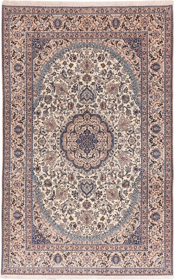 Nain Persian Rug 204 × 321 cm, Wool and Silk, hand-knotted Nain Persian Rug 204 × 321 cm, Wool and Silk, hand-knotted