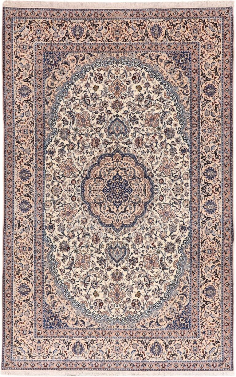 Nain Persian Rug 204 × 321 cm, Wool and Silk, hand-knotted