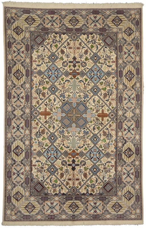 Nain Persian Rug 212 × 330 cm, Wool and Silk, hand-knotted