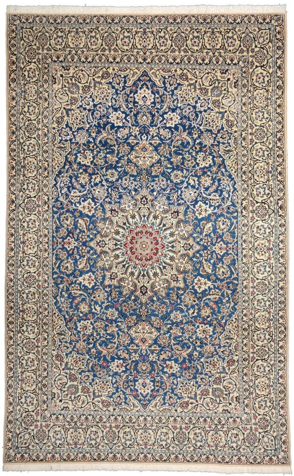 Nain Persian Rug 216 × 347 cm, Wool and Silk, hand-knotted