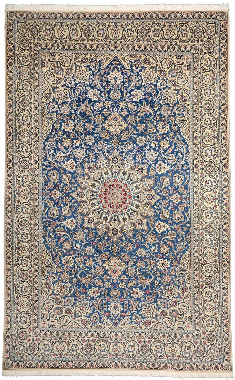 Nain Persian Rug 216 × 347 cm, Wool and Silk, hand-knotted