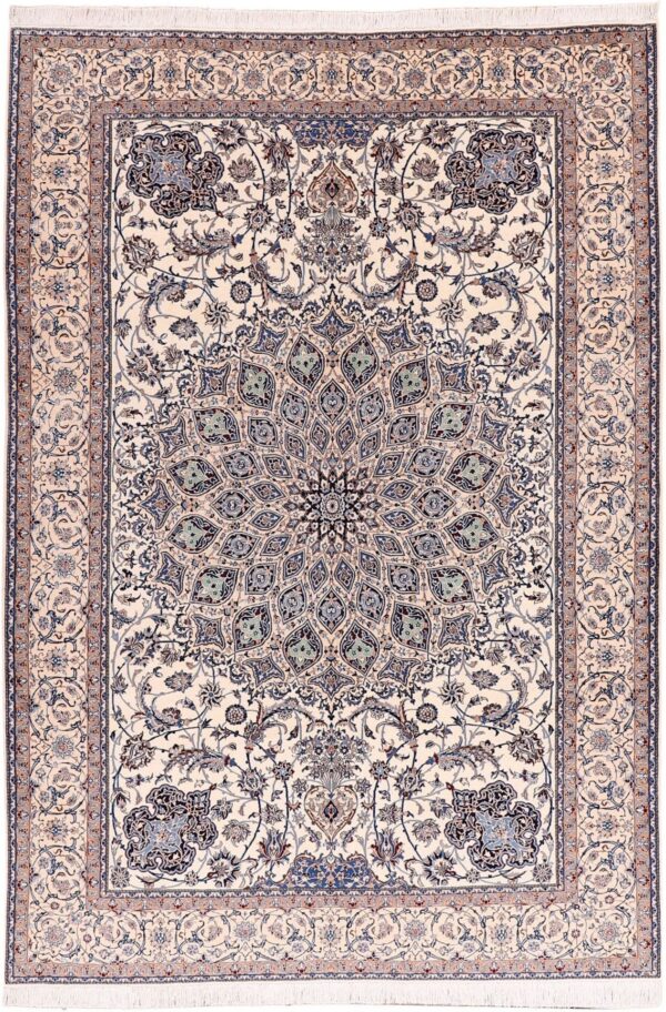 Nain Persian Rug 220 × 320 cm, Wool and Silk, hand-knotted