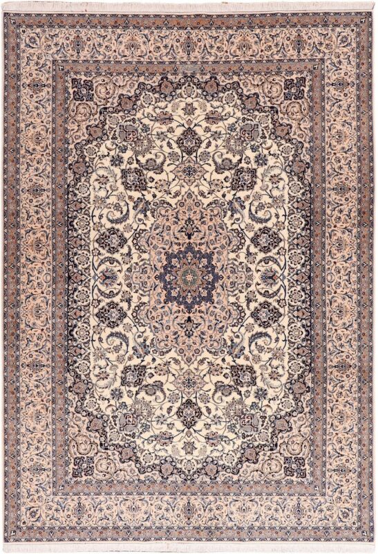 Nain Persian Rug 224 × 317 cm, Wool and Silk, hand-knotted Nain Persian Rug 224 × 317 cm, Wool and Silk, hand-knotted