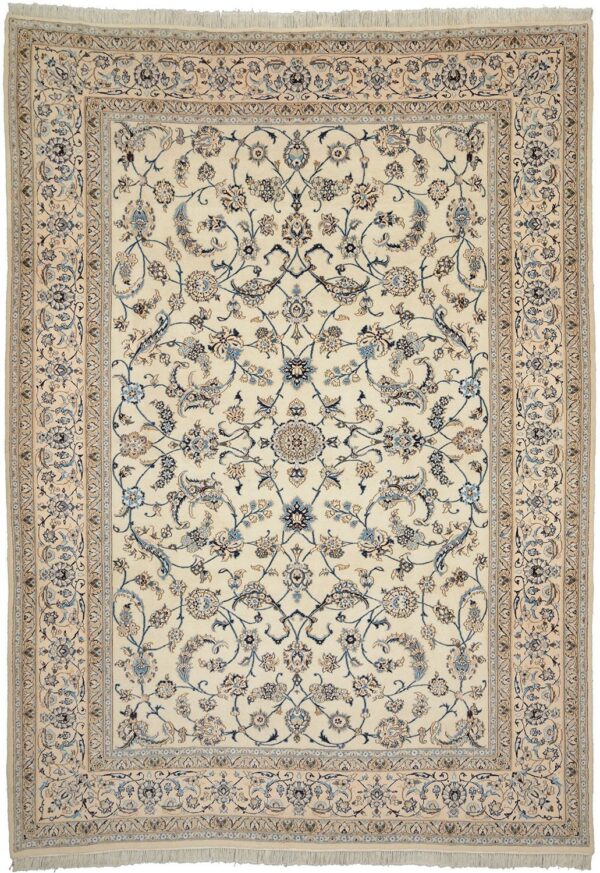 Nain Persian Rug 240 × 345 cm, Wool and Silk, hand-knotted