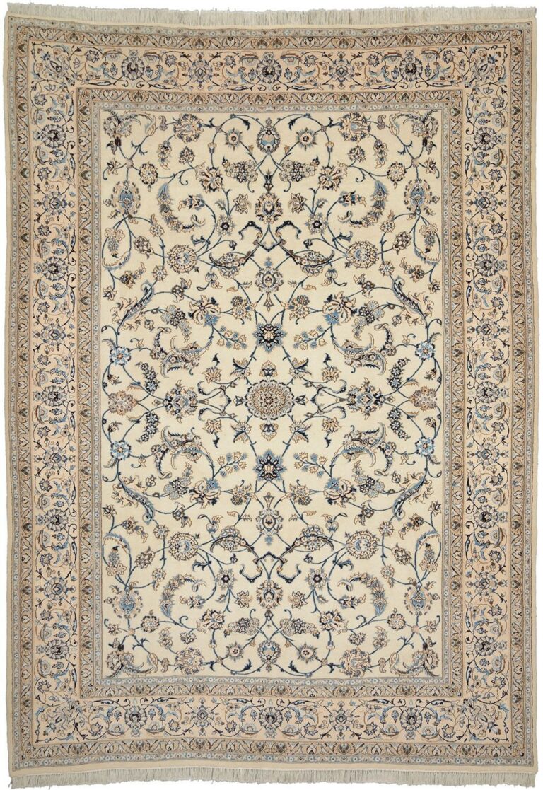 Nain Persian Rug 240 × 345 cm, Wool and Silk, hand-knotted