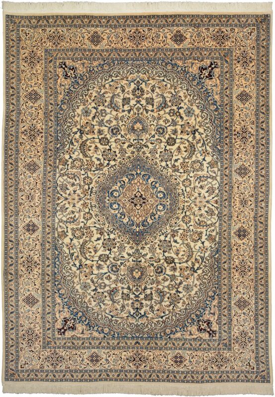 Nain Persian Rug 241 × 335 cm, Wool and Silk, hand-knotted