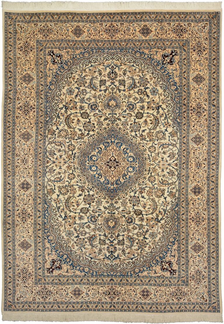 Nain Persian Rug 241 × 335 cm, Wool and Silk, hand-knotted