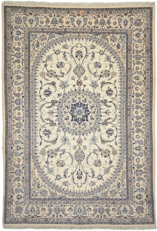 Nain Persian Rug 245 × 353 cm, Wool and Silk, hand-knotted